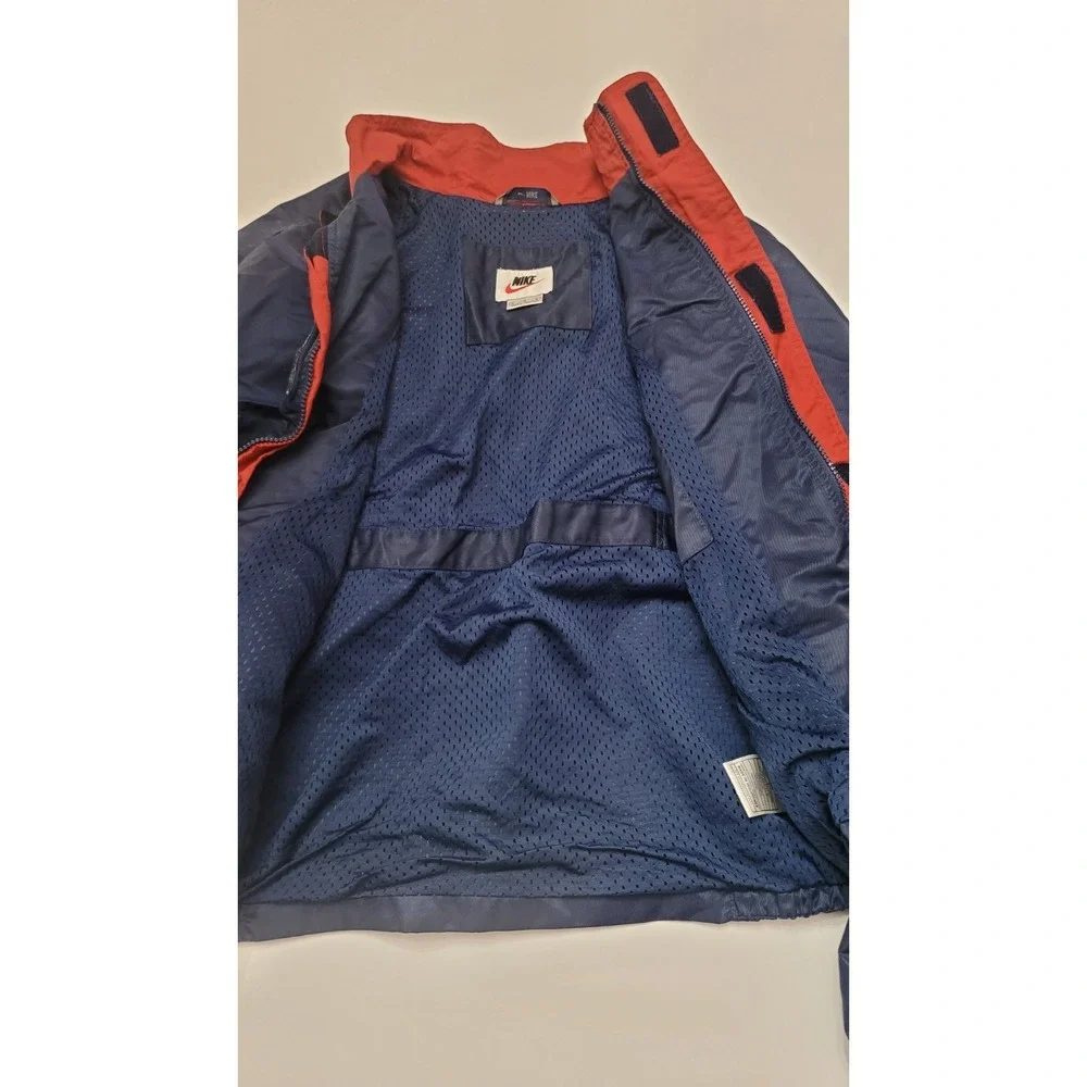 Vintage 90s Nike Full Zip‎ Windbreaker Jacket Red Blue Embroidered Logo Men M